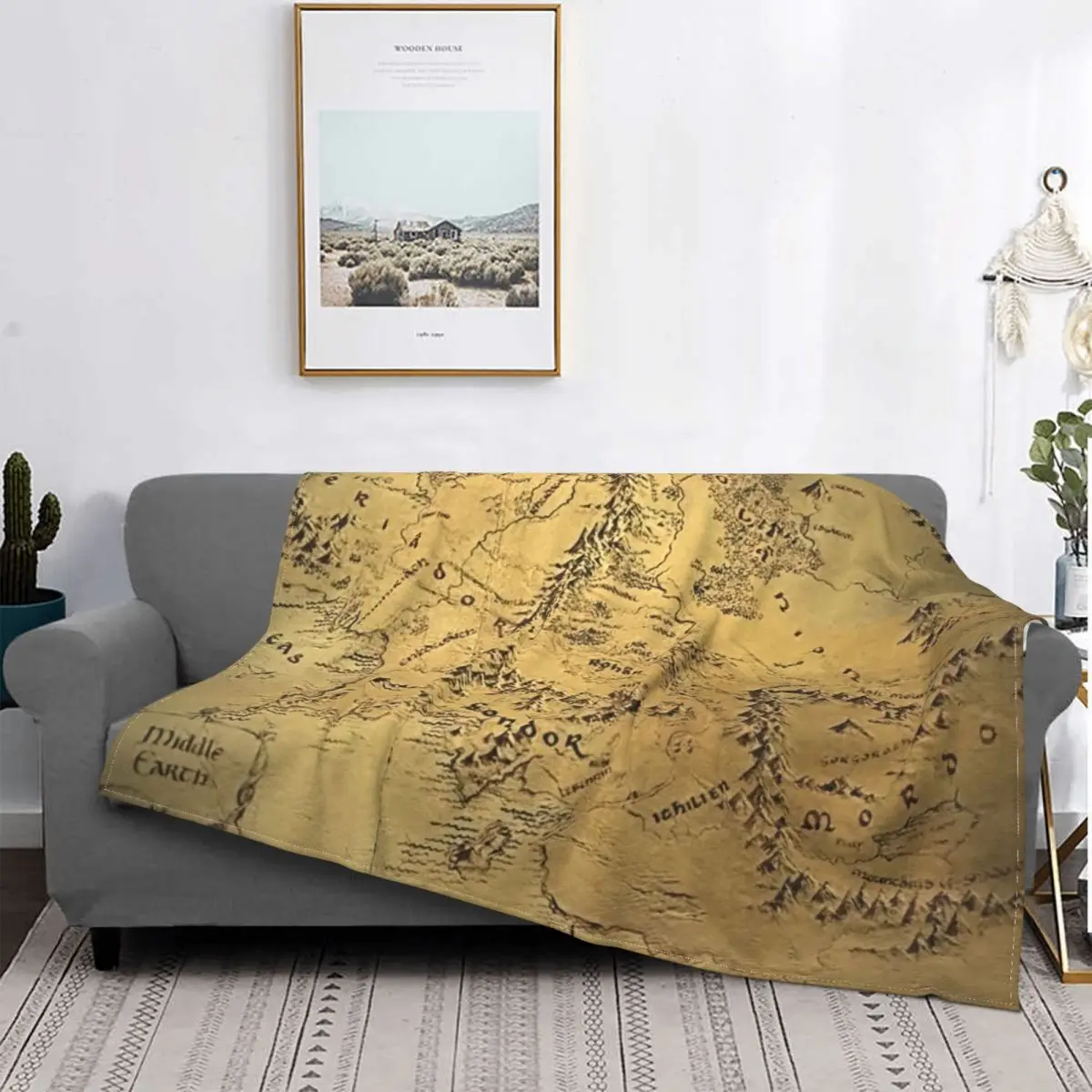 Tolkien карта средней земли одеяло покрывало клетчатое дизайнерское Одеяло детский