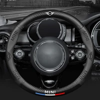 38cm carbon fiber leather car steering wheel cover for bmw mini cooper s r50 r53 r56 clubman countryman