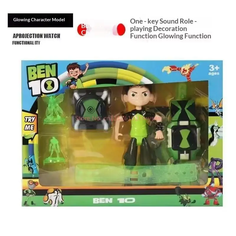 Детские часы Ben10 Omnitrix с проекцией и звуком, светящиеся в темноте, популярная игрушка для мальчиков, коллекционный сувенир по мотивам анимации (art.: 3920da280684a) - 3920da280684a