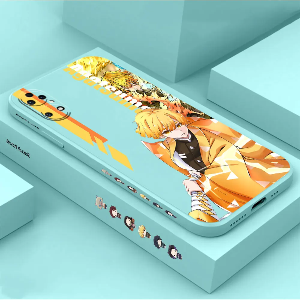 Demon Slayer Agatsuma Zenitsu Phone Case For Huawei P60 P50 P40 P30 P20 Mate 50 40 30 20 20X 10 Colour Liquid Silicone Cover
