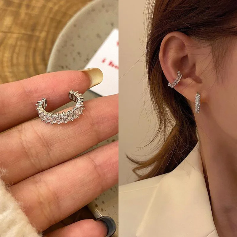 Женские серьги-клипсы с фианитом |