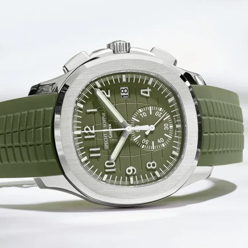 

2022 New Watch For Men Luxury Green Fashion Quartz Clock Analog Chronograph Sports Waterproof Stainless Steel Male Wristwatches