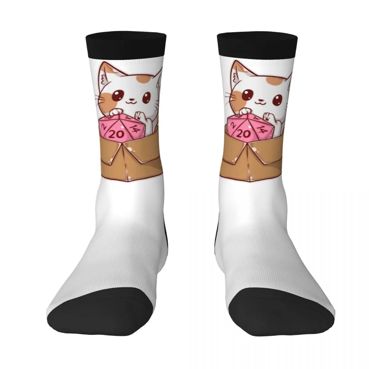 

Cat In Box With D20 2.0 The Best Buy Graphic Graphic Vintage Drawstring Backpack Elastic Socks