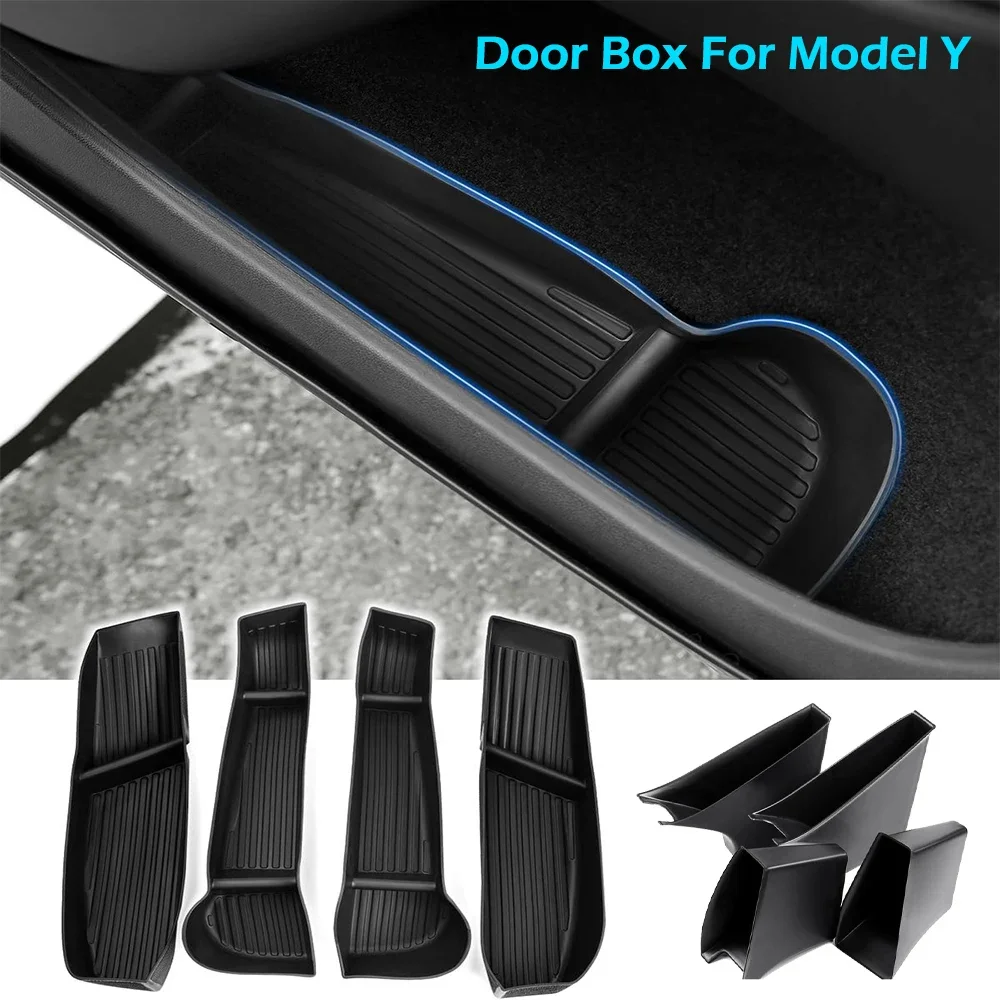 Дверной лоток BEVO карманы с ручками для Tesla Model Y 2024-2020 аксессуары дверной