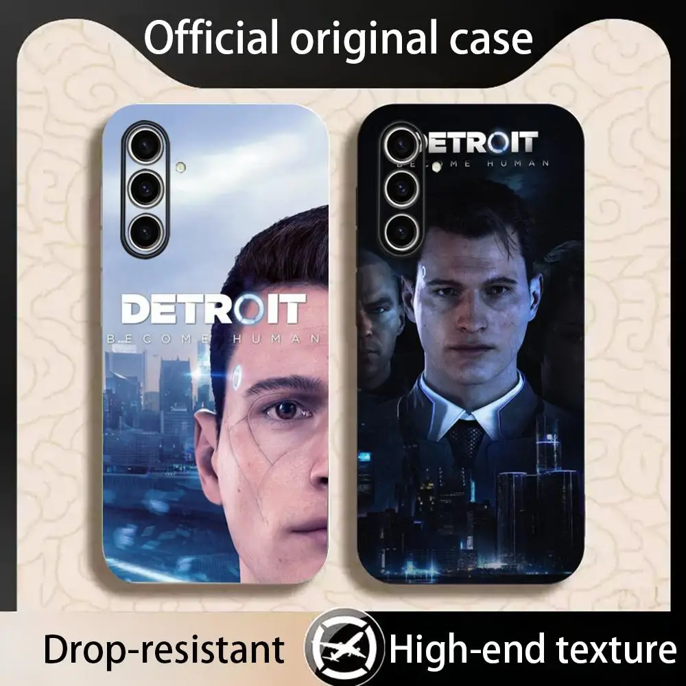 Фото Мягкий черный чехол для телефона с принтом «Hot cool Detroit Humans» для Samsung Galaxy S26 S25 S24 S23 S22 S21 Plus Ultra Note20 №3
