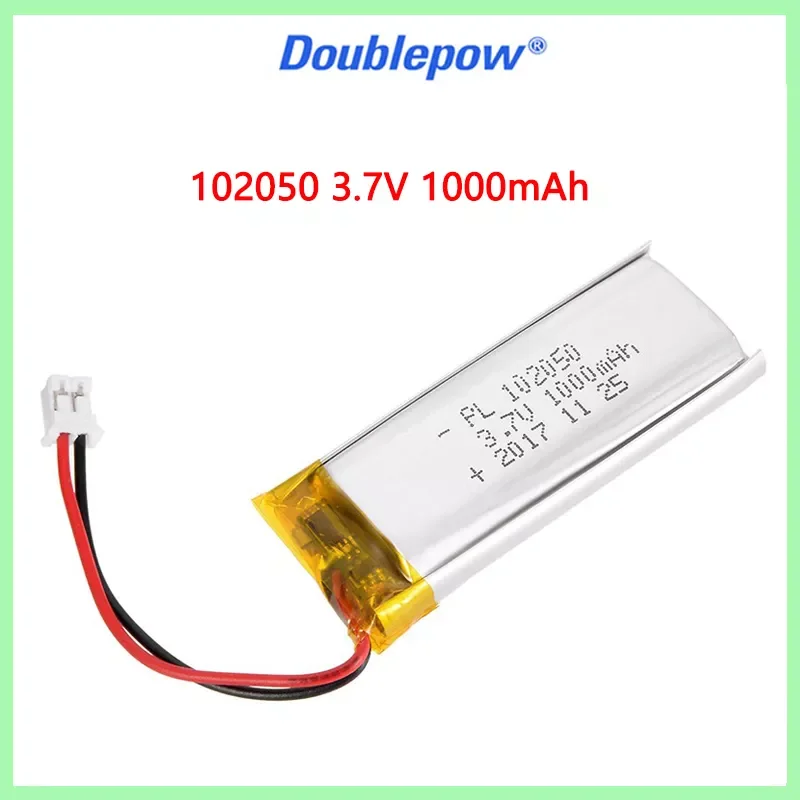 

NEW 102050 3.7V 1000mAh Lipo Cells Lithium Polymer Rechargeable Battery for GPS Recording Pen LED Light Beauty Instrument with