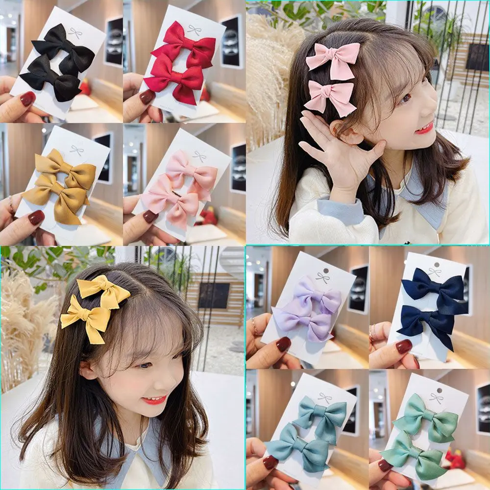 

High Quality Solid Color Bowknot Multi Style Girls Fashion Bow Tie Hairpins Hair Clips Big Bow Hair Barrettes Kids Accessories
