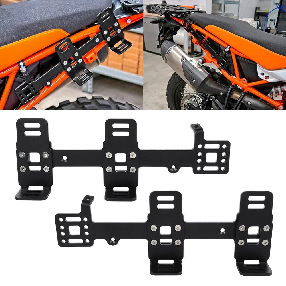 Enlarge Motorcycle Aluminum Alloy Roll Bags L Brackets Luggage Rack Side Carrier Kit For KTM 790 Adv 90 Adventure 2019 220 2021 2022