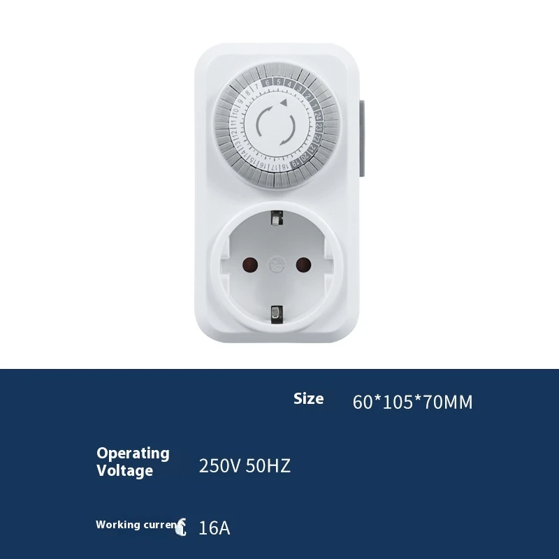 Стандартная гнездовая розетка Eurocode 24-часовый циклический Механический таймер