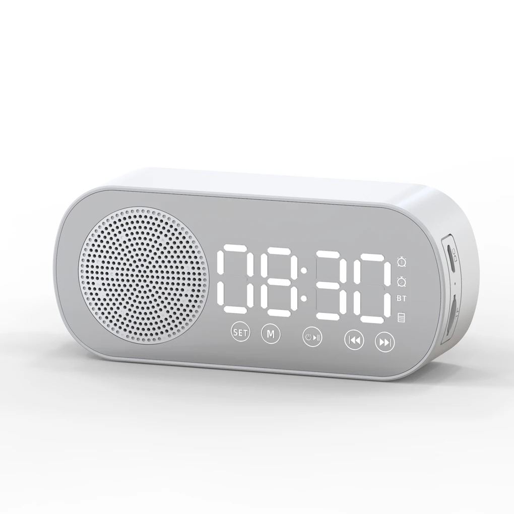 

New Multi-Function Wireless Bluetooth Speaker Clock Dual Alarm Support TF Card FM Radio Soundbar HIFI Music Box Soundbar Speaker