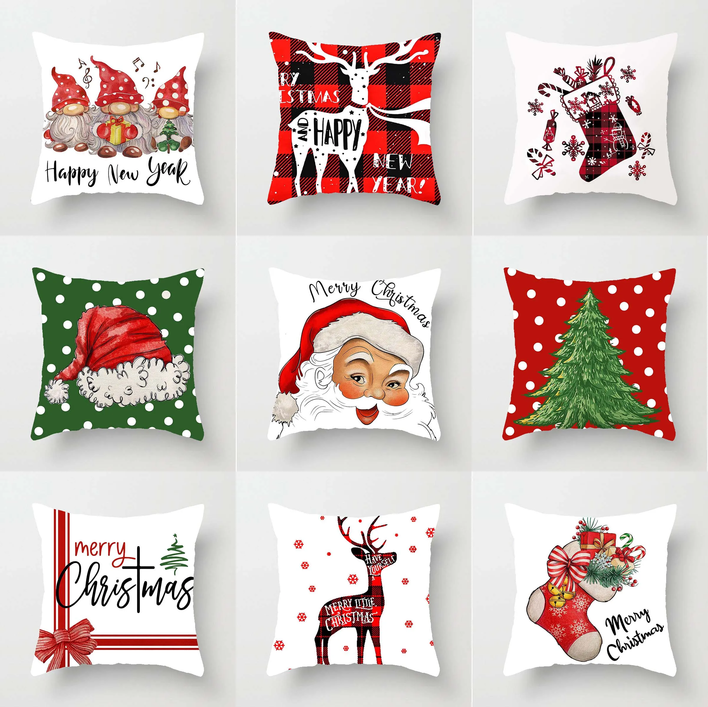 

Рождественский декоративный чехол для подушки с изображением Санта-Клауса