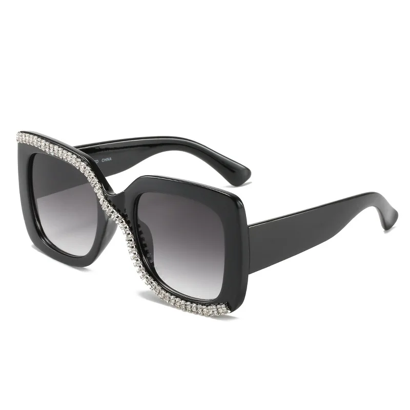 

Luxury Sun Galsses For Women Diamond Square Black Sunglasses For Men Oversized Brand Designer Gradient Eyewear Gafas Sol