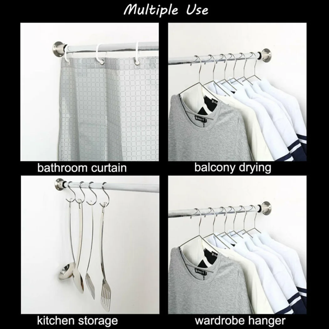 

2PCS 19-25mm Stainless Steel Pipe Bracket Dia Tube Support Flange Seat For Wardrobe Hanging Rail Rod Pole Socket End Holder