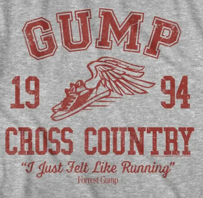 Футболка унисекс большого размера Forrest Gump Cross Country 1994 большая