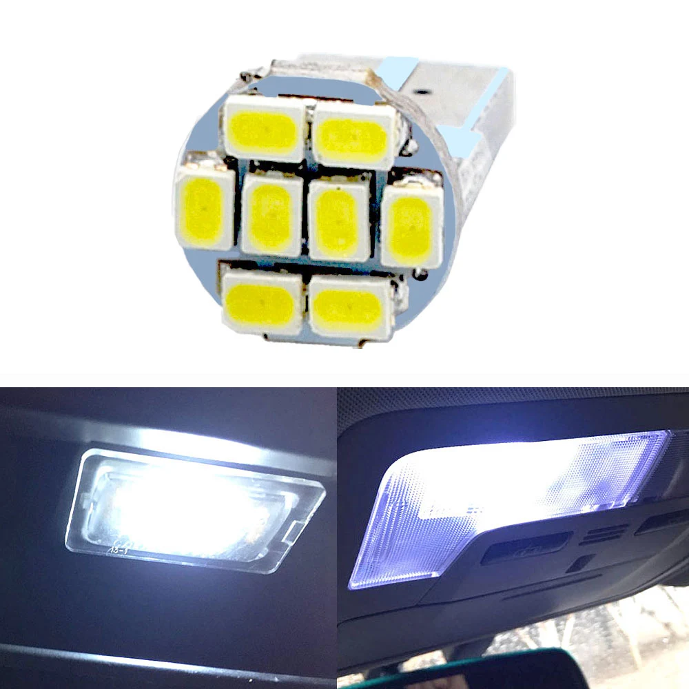 

10pcs T10 1206 Car Led Light Turn Signal License Plate Light Dome Light Interior Lamp 194 168 192 W5W 12v Autto Wedge Light Dash