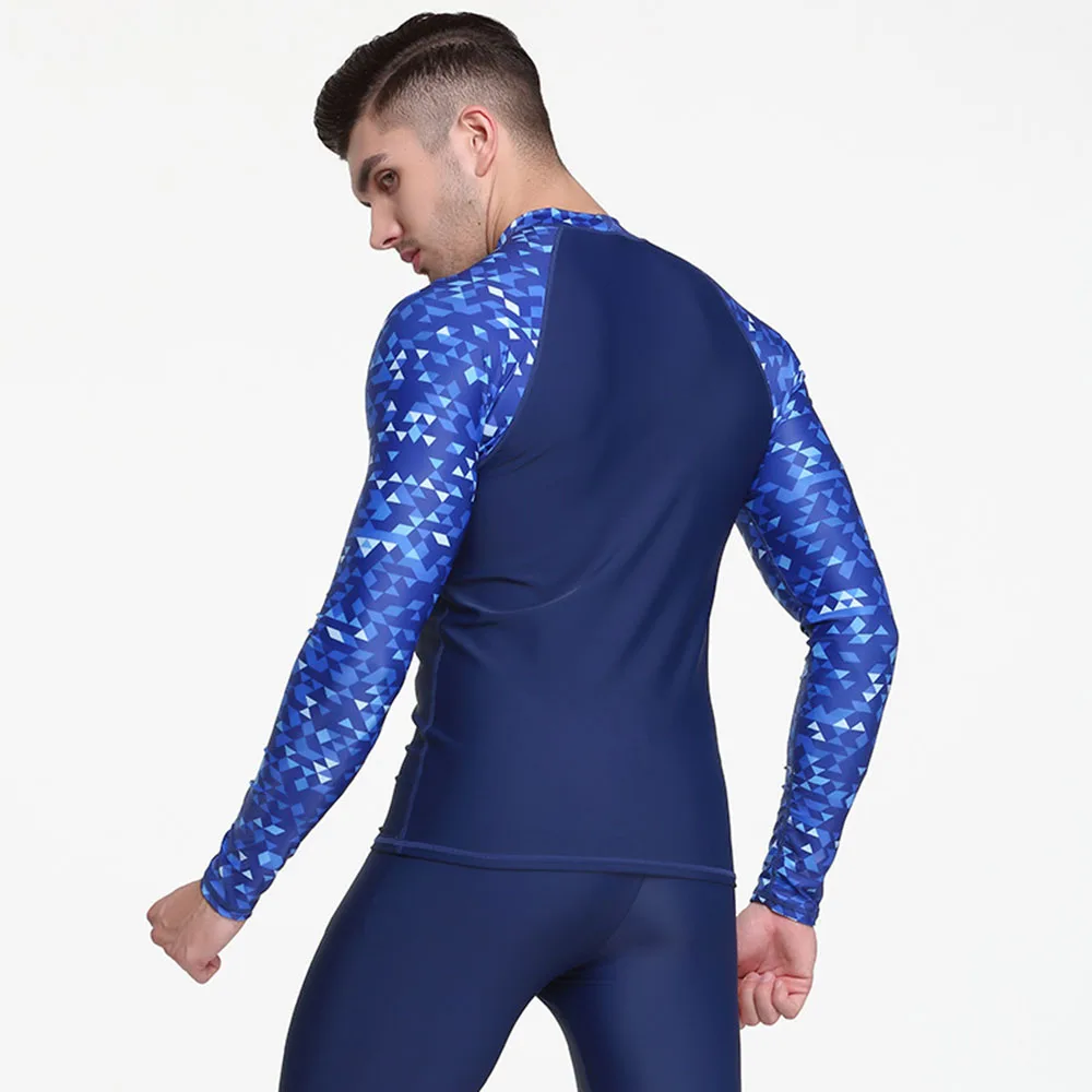 SBART Men's Fashion Split Long Sleeve T-Shirt Quick Dry Beach Swimwear UV Protection Water Sports Diving Surf Suit T-Shirt 2022