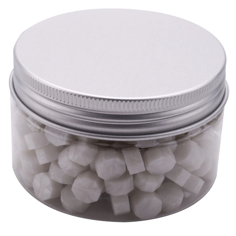 

200PCS Wax Seal Beads, Pearl White Octagon Sealing Wax Beads Kit Packed For Letter Greeting Card Wax Sealing Stamp