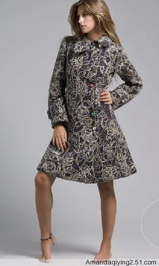 

Spanish single autumn and winter woolen embroidered coat