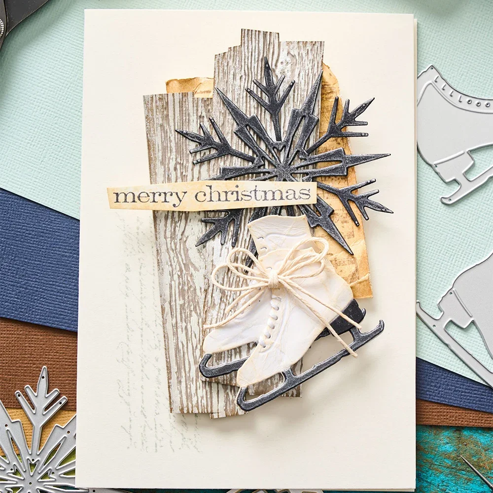 2024 Новый Рождественский венок Снежинка Санта-Клаус Металлические штампы DIY