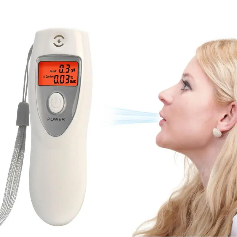 

Breathalyzer Tester Breath Detector With Backlit Lcd Display Battery-Powered Breathalyzer For 0.00-0.19 Bac Non-contact Testing