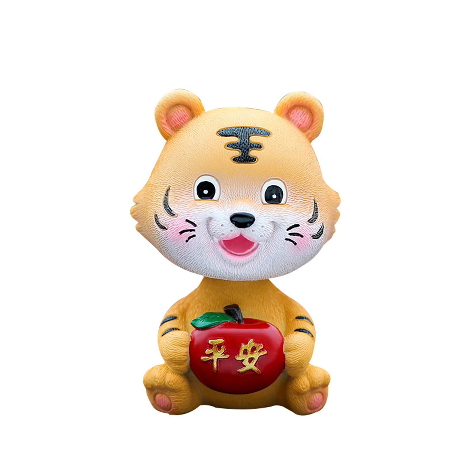 Car Dashboard Ornament Cartoon Tiger Bobble Head Doll Mini Statue with Adhesive Bottom Chinese Zodiac Decor NIN668 |
