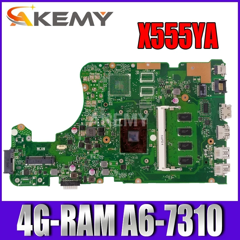 

Free usb board For Asus X555Y X555YA X555YI X555D X555DG A555D K555Y Laptop mainboard Motherboard 4G-RAM A6-7310