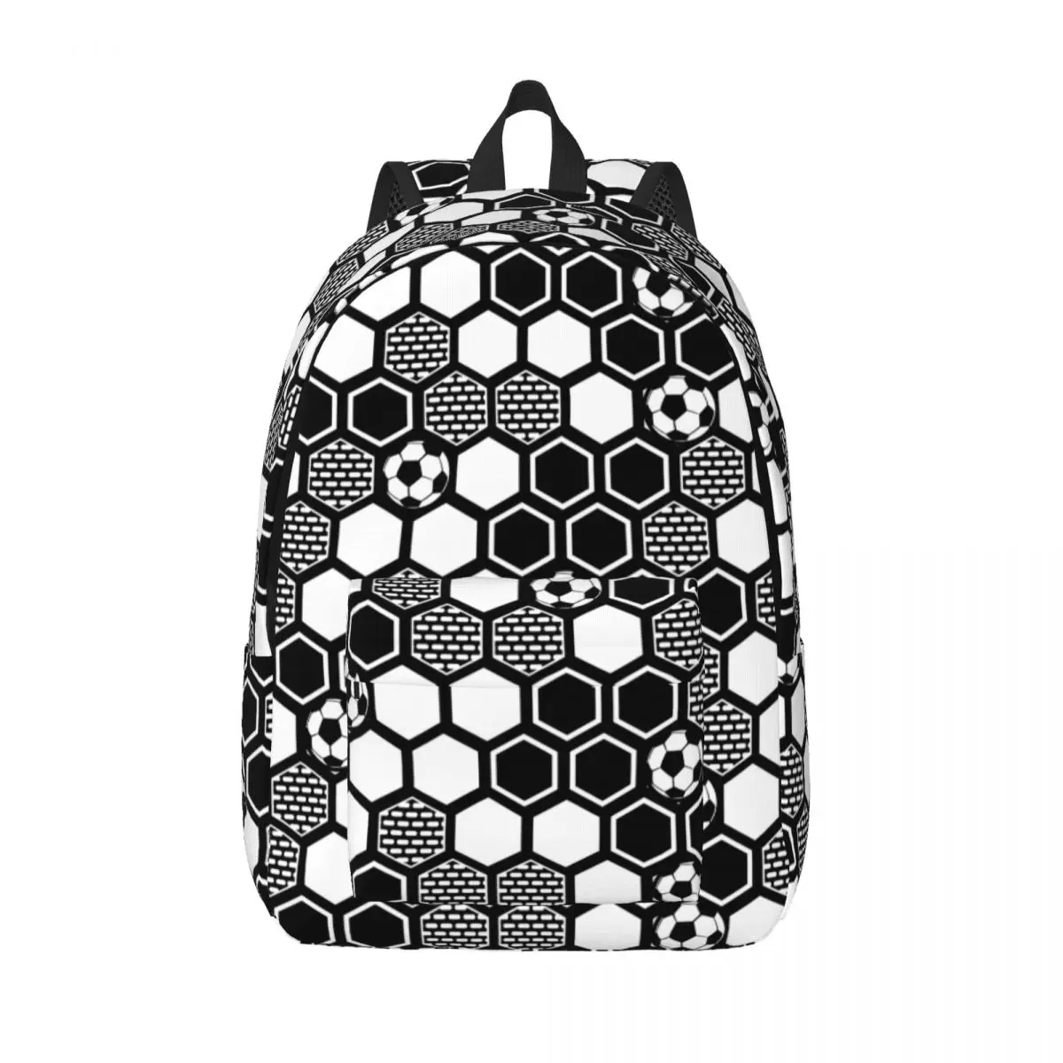 Football Ball Pattern Soccer Cool Backpack Lightweight High School Hiking Travel Daypack for Men Women College Shoulder Bag