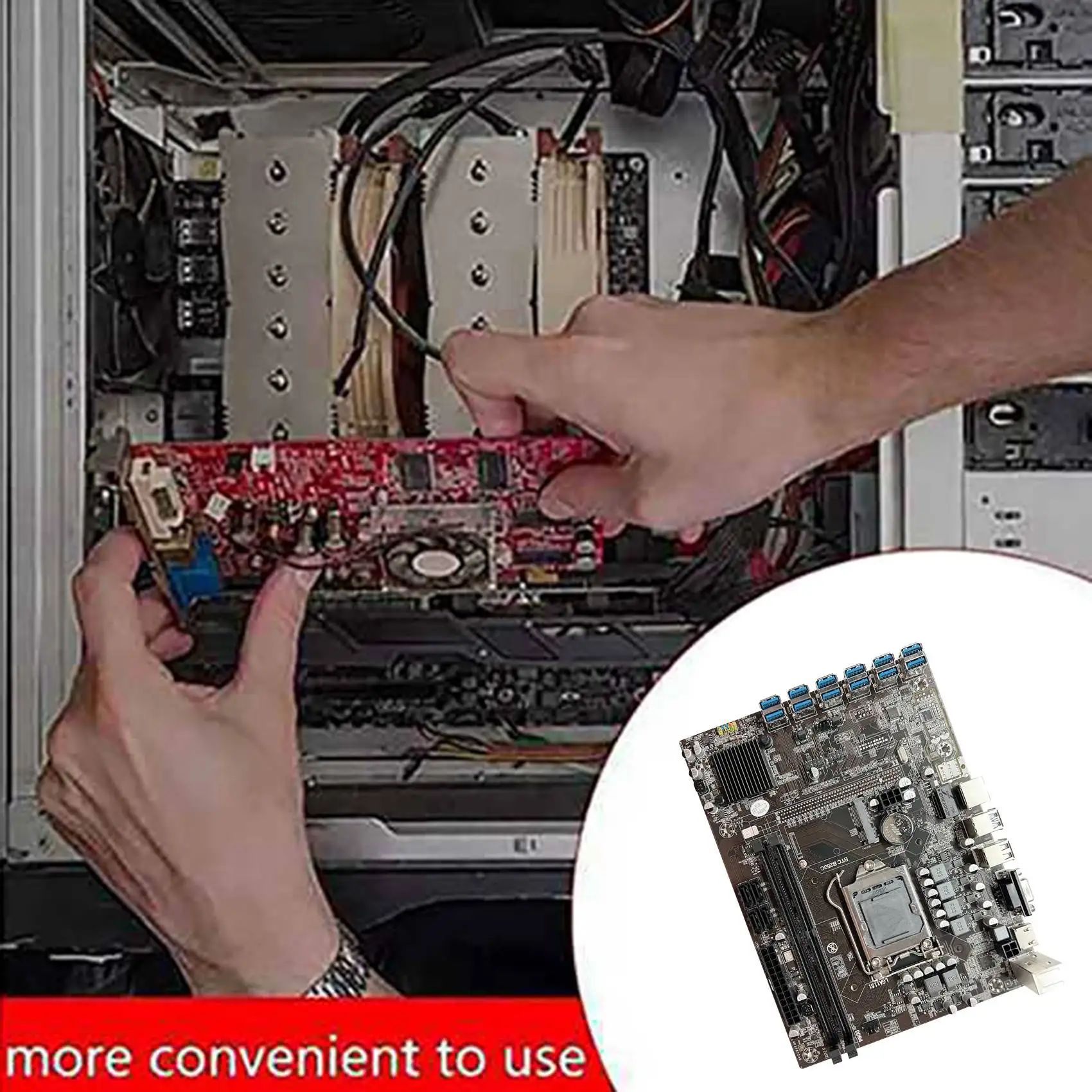 B250C BTC Mining Motherboard+SATA Cable 12XPCIE to USB3.0 Graphics Card Slot LGA1151 DDR4 MSATA ETH Miner Motherboard | Компьютеры и