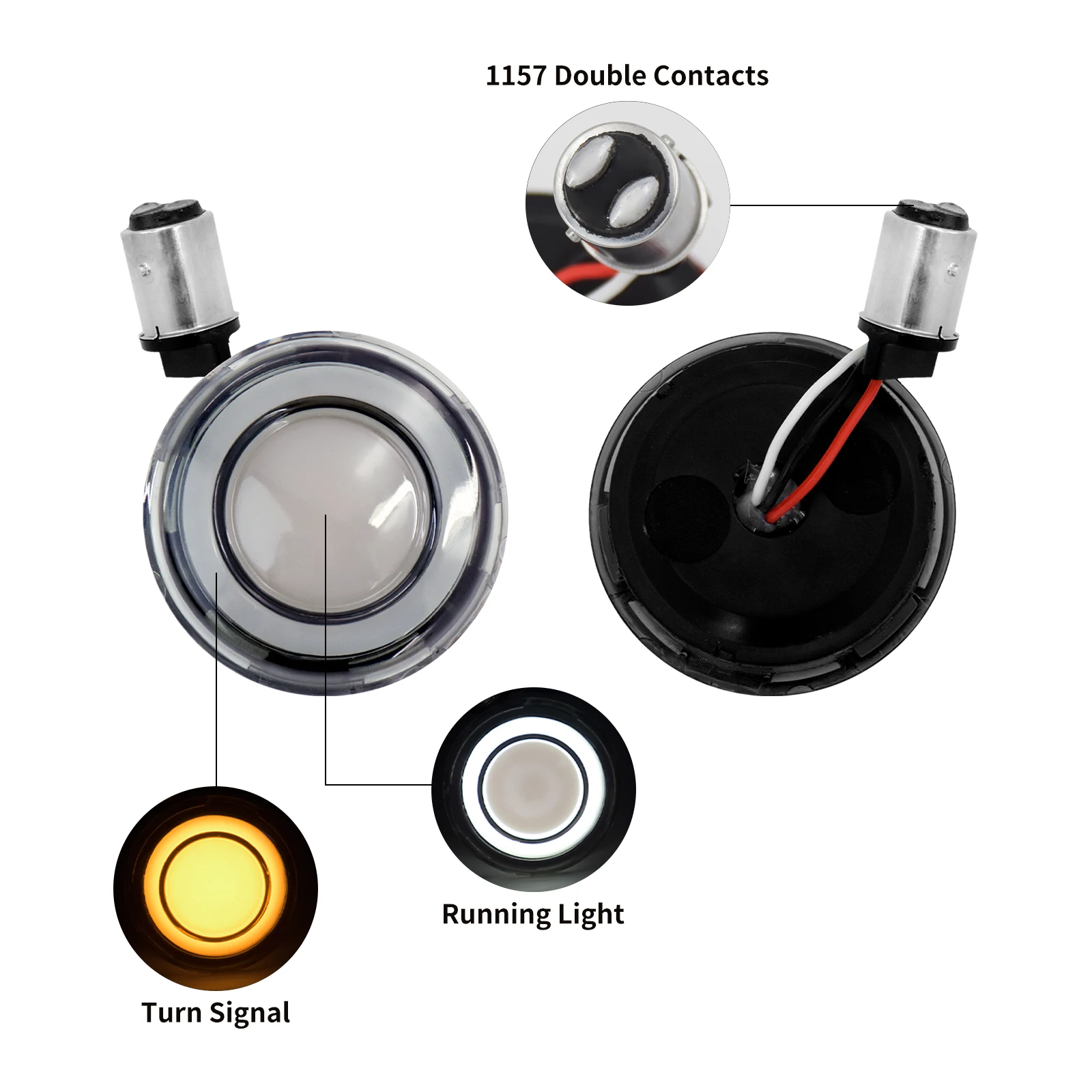2xMotorcycle Bullet Style 1157 Turn Signal Conversions LED Panel Light For Harley Sportster XL883 Dyna Softail Touring Road King |
