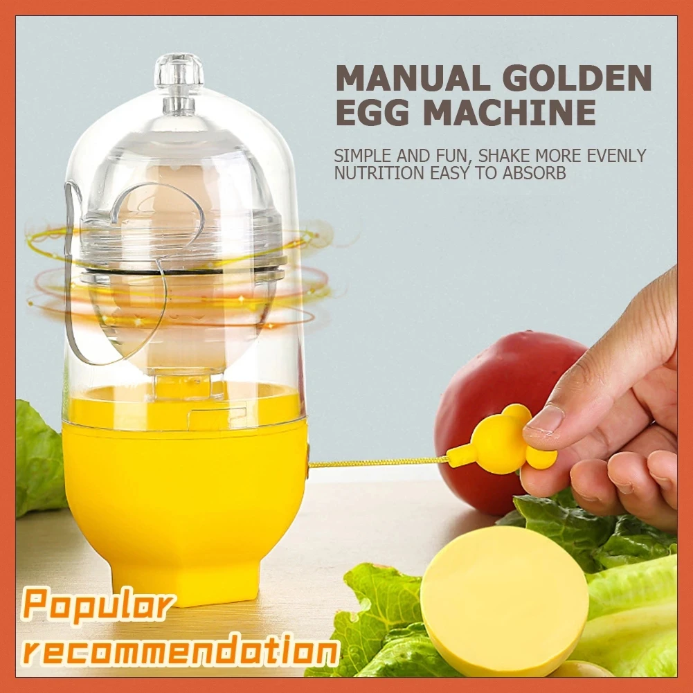 

Hand Powered Golden Egg Maker Inside Mixer Kitchen Cooking Gadget Portable Egg Cooker Tool Egg Scrambler Shaker