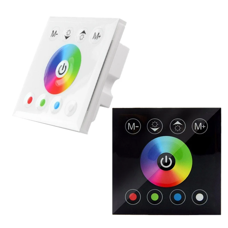 DC12V-24V RGB / RGBW Wall Mounted Touch Panel Controller Glass Panel Dimmer Switch Controller For LED Strips Lamp