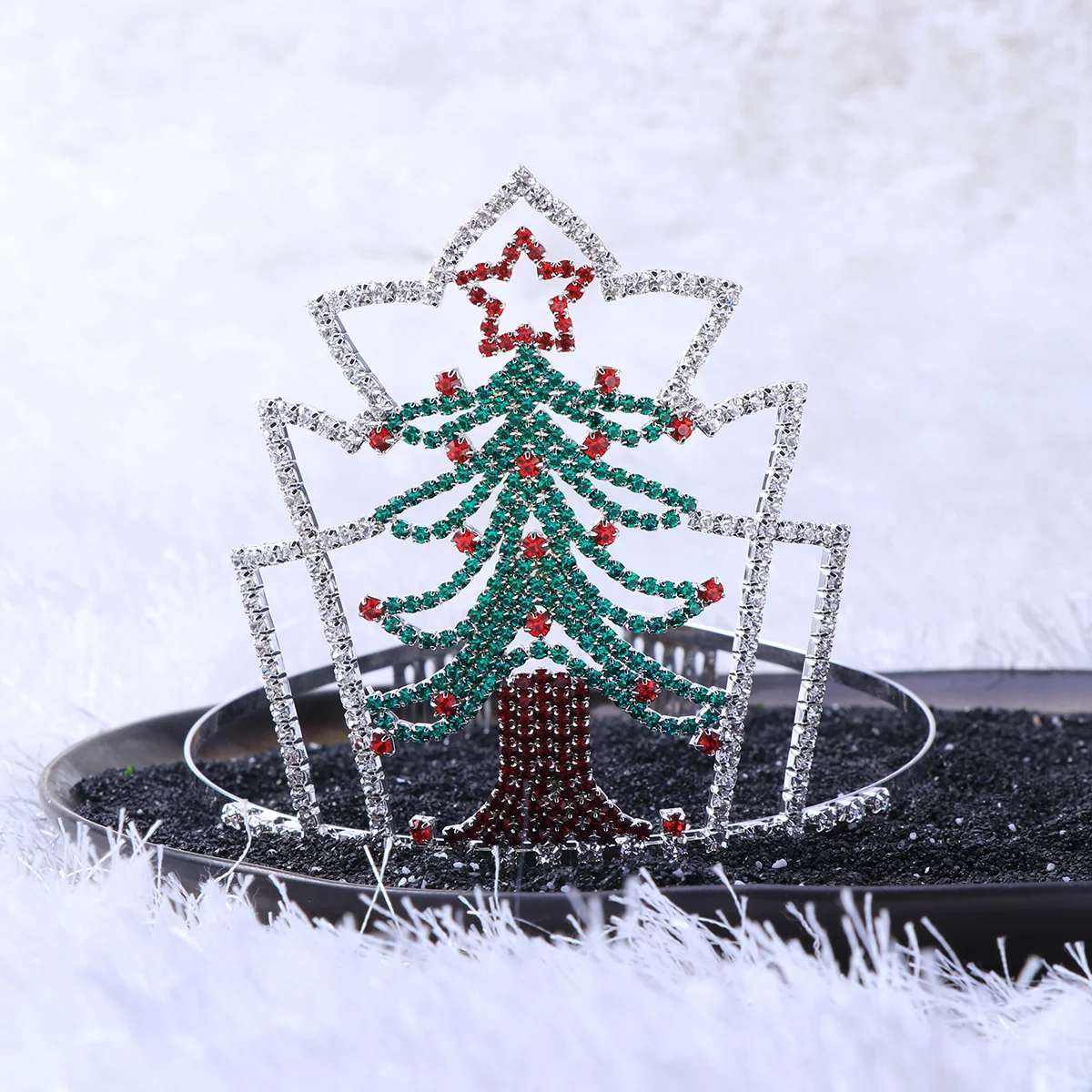 

1pc Xmas Hair Band Rhinestone Christmas Tree Headband Headwear Hair Headdress for Kids