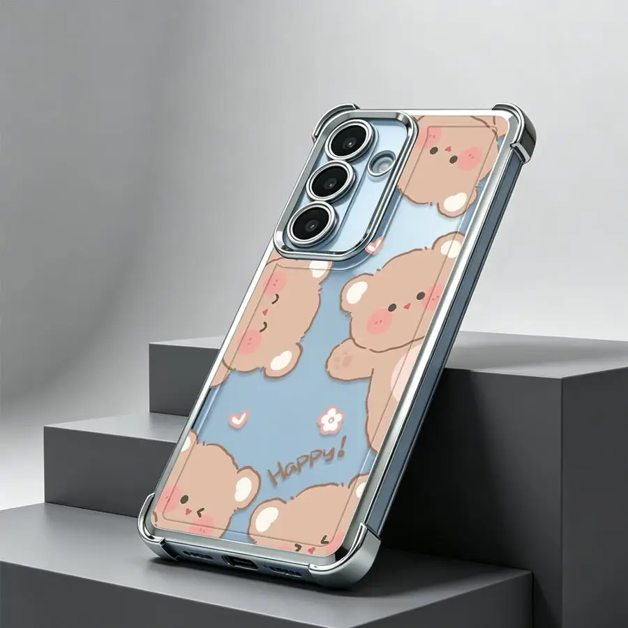 Фото Чехол для Samsung Galaxy A24 A52 A54 A34 A14 A04 A07 A53 A23 A51 A15 A05 A73 A13 A16 A06 A12 A03 A33 A50 с милым медведем №4