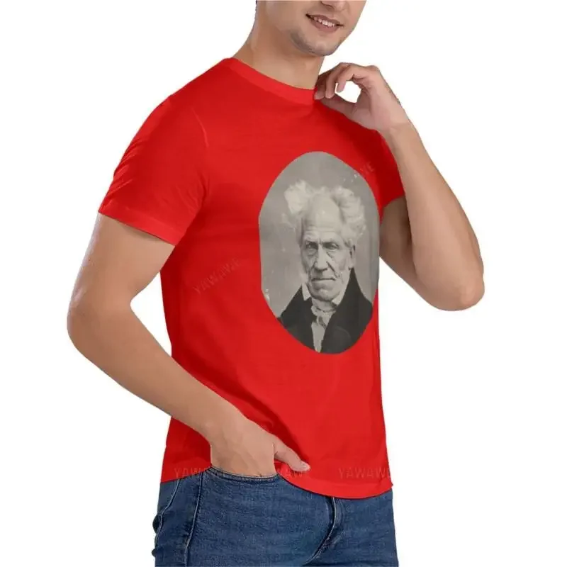 Мужская футболка брендовые топы летние Arthur Schopenhauer (наклейка) облегающая пустые