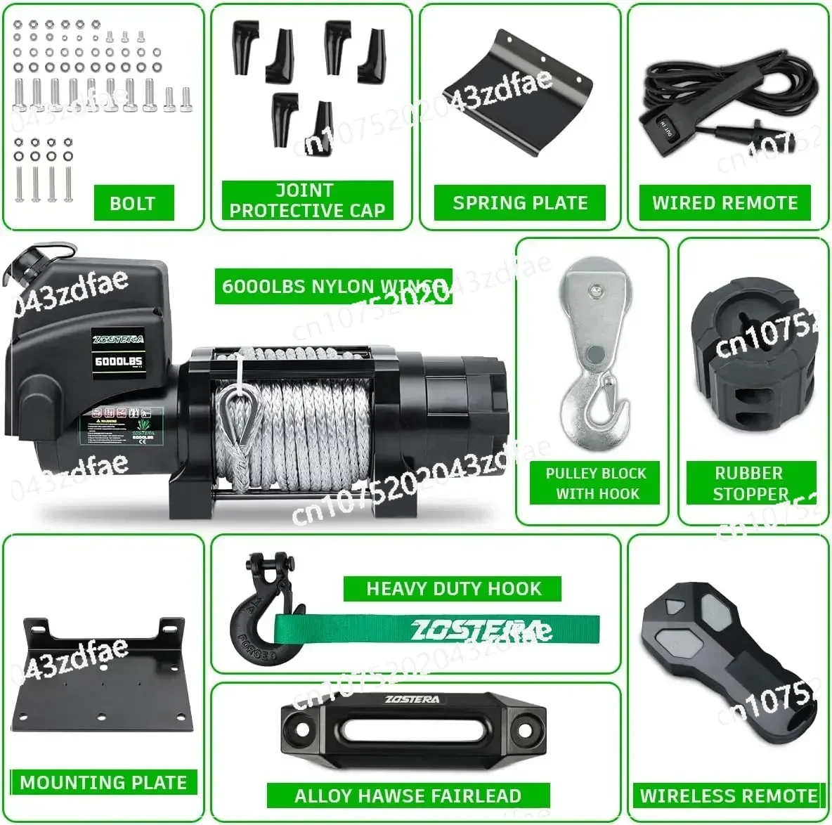 Электрическая лебедка 12 В 6000 фунтов для прицепа лодки с дистанционным