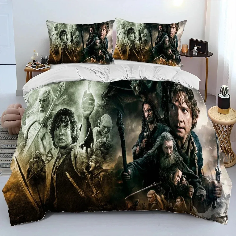 3D Print L-Lord of Rings H-Hobbit Bedding Set Duvet Cover Bed Quilt Pillowcase Comforter king Queen Size Boys Adult