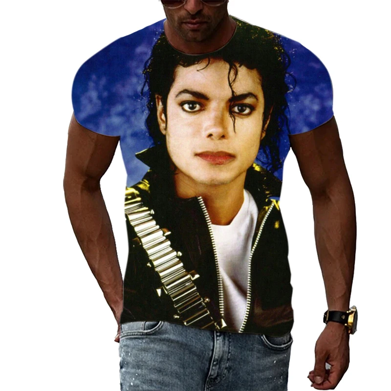 

Summer Men T-shirt Michael Jackson Mens T-shirt Harajuku Oversized Vintage Short Sleeve Summer Casual Tshirts Fashion