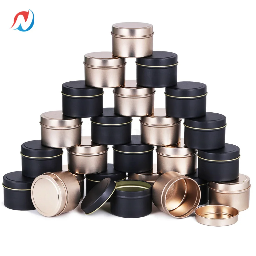 

Sheenirs 24 шт. 50 мл Пустые алюминиевые жестяные банки с крышкой, круглый контейнер для чая, емкость для свечей, маленькая упаковочная коробка чер...