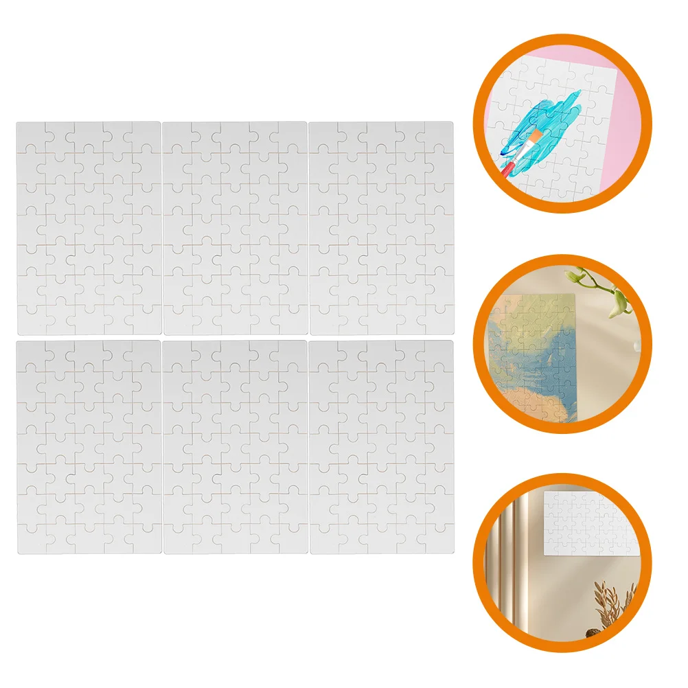 

6 Sheets DIY Blank Puzzle Sublimation Blanks Products Puzzles Transfer Heat Press