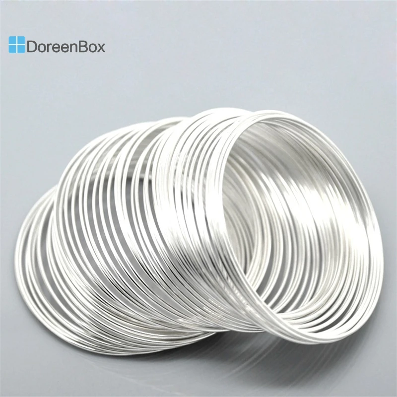 

15 Loops Steel Wire Memory Beading Bracelets Components Round Silver color Jewelry Findings Accessories Wire 5cm-5.5cm Dia,