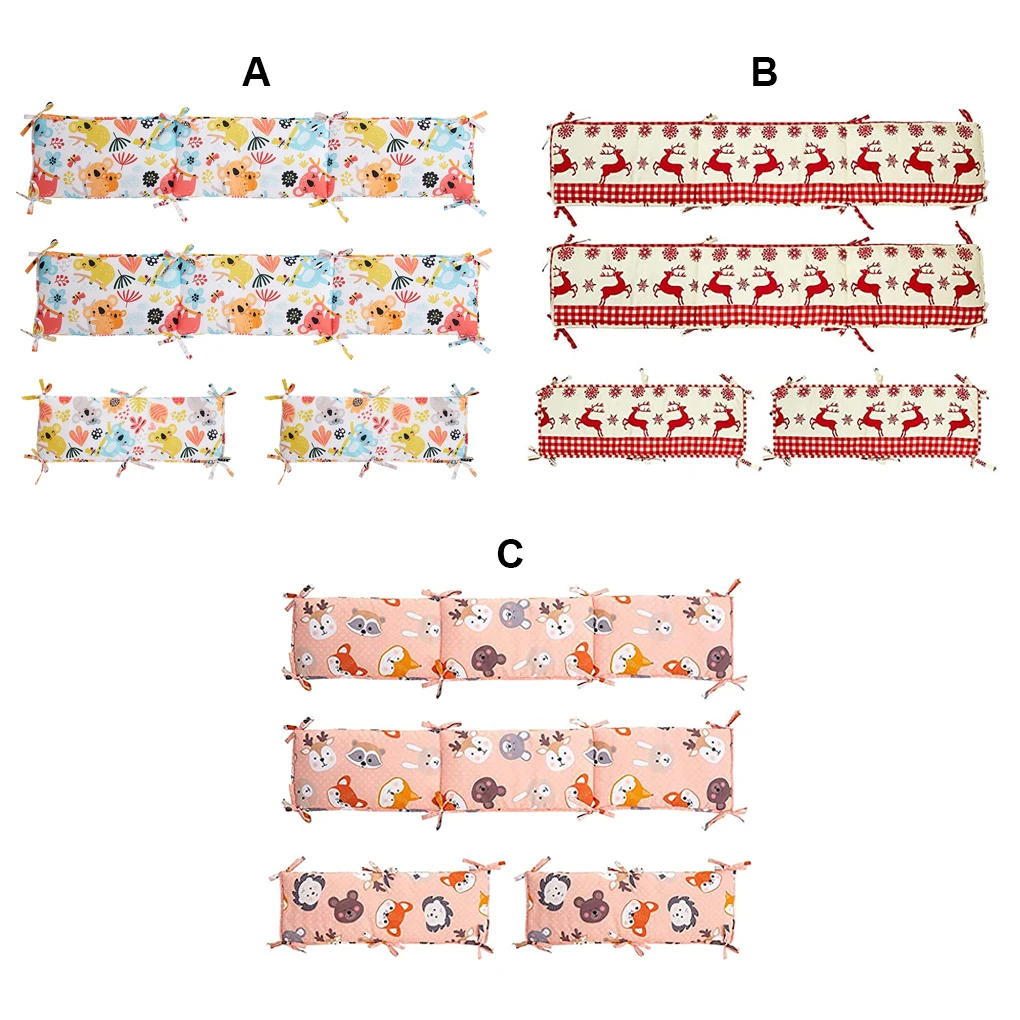

Набор из 4 бамперов для детской кроватки, мягкая микрофибра для новорожденных, защита от столкновений, бамперы, подарки для девочек