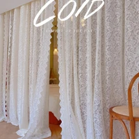 nordic embroidery luxury window screen white simple pearl lace high end embroidery elegant curtain for livingroom dining bedroom