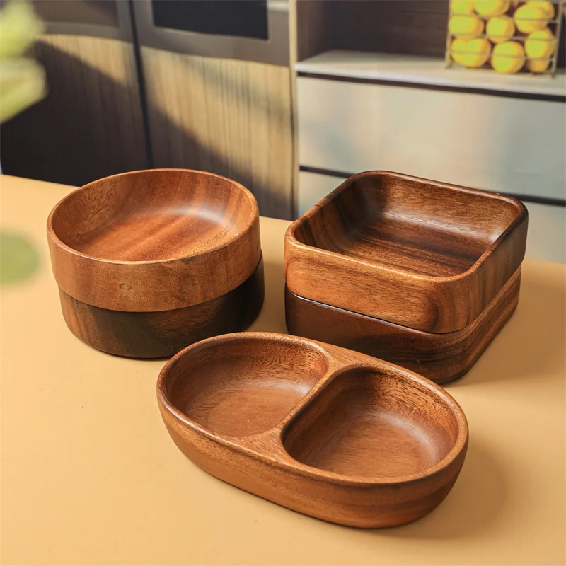 

Solid wood dried fruit snack plate, small vegetable plate, tea plate, salad bowl