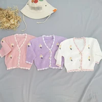 fashion baby girl winter clothes flower cardigan for girl knitted sweater autumn children girl baby sweater outerwear