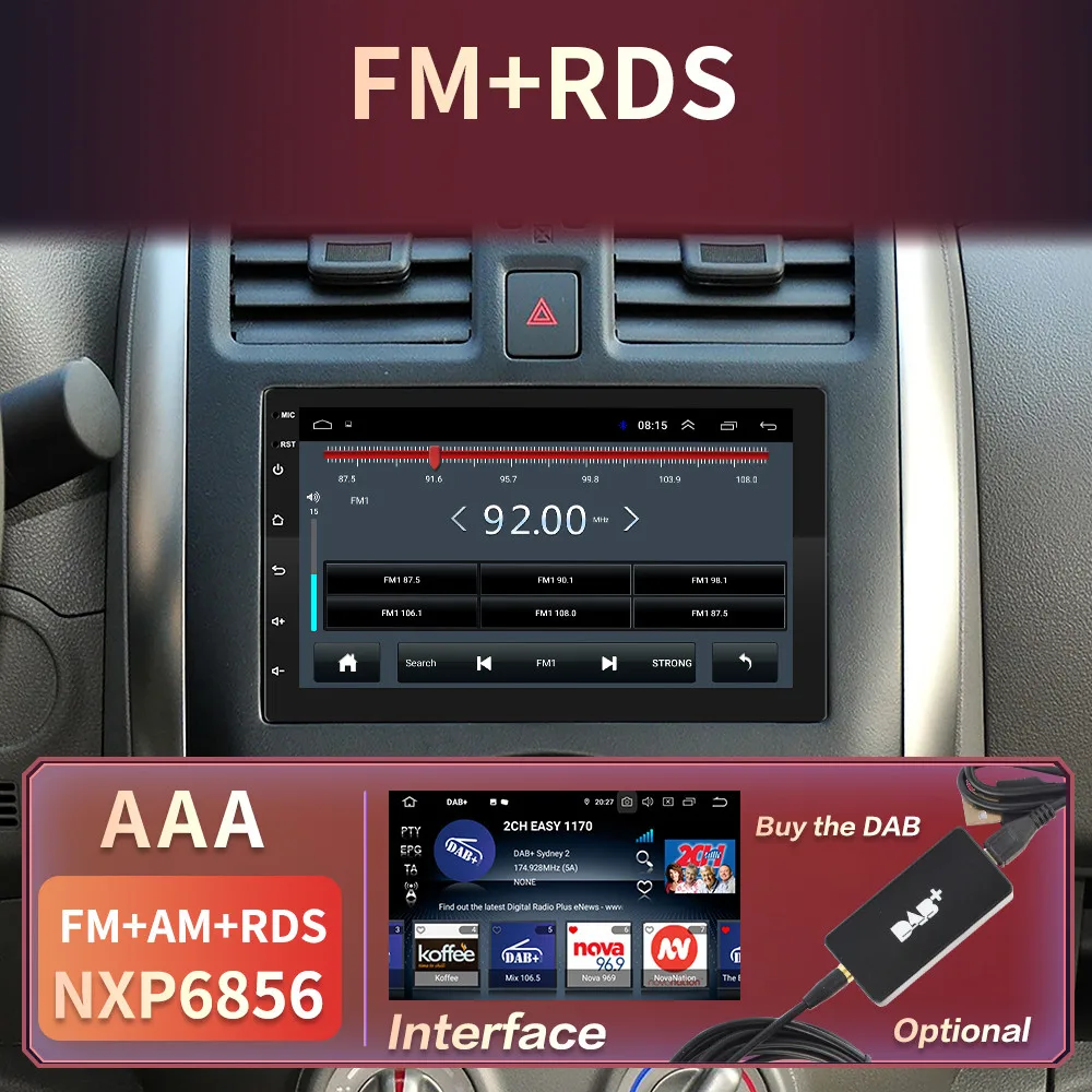 Автомагнитола IPS DSP мультимедийный видеоплеер на Android 10 экран 7 дюймов 8 ядер ОЗУ Гб
