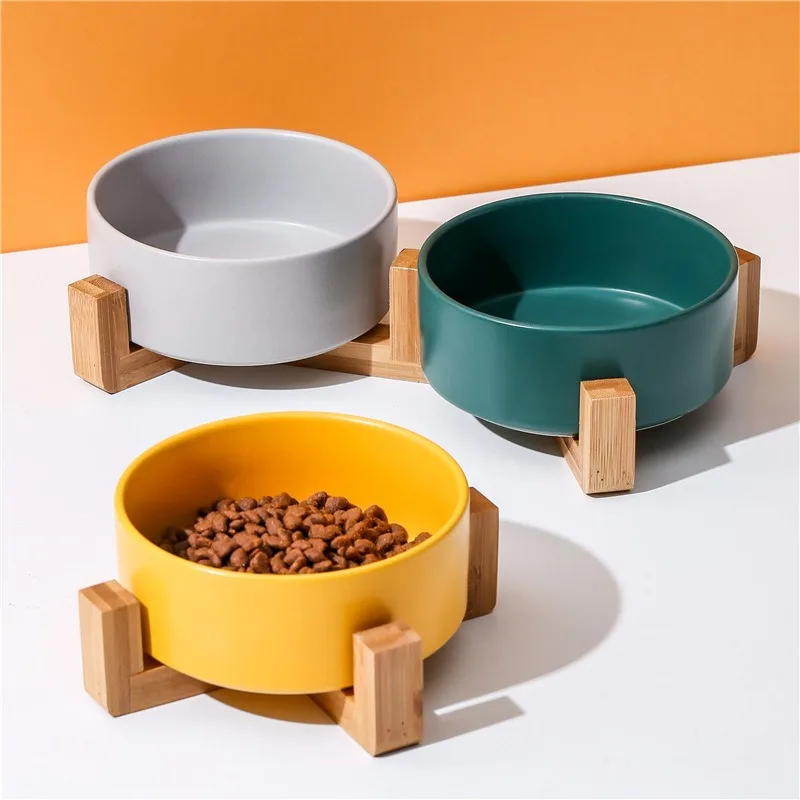 

Bowl Stand Small Feeder Cats Spill No Wood Ceramic Pet Bowl Dogs Cat Pet Bowl Dish Water With Ceramic Double Dog Pet For Food