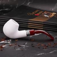 pipe smoking set creative imitation meerschaum resin pipe bend red tail white filter tube weed smoking accessories for men