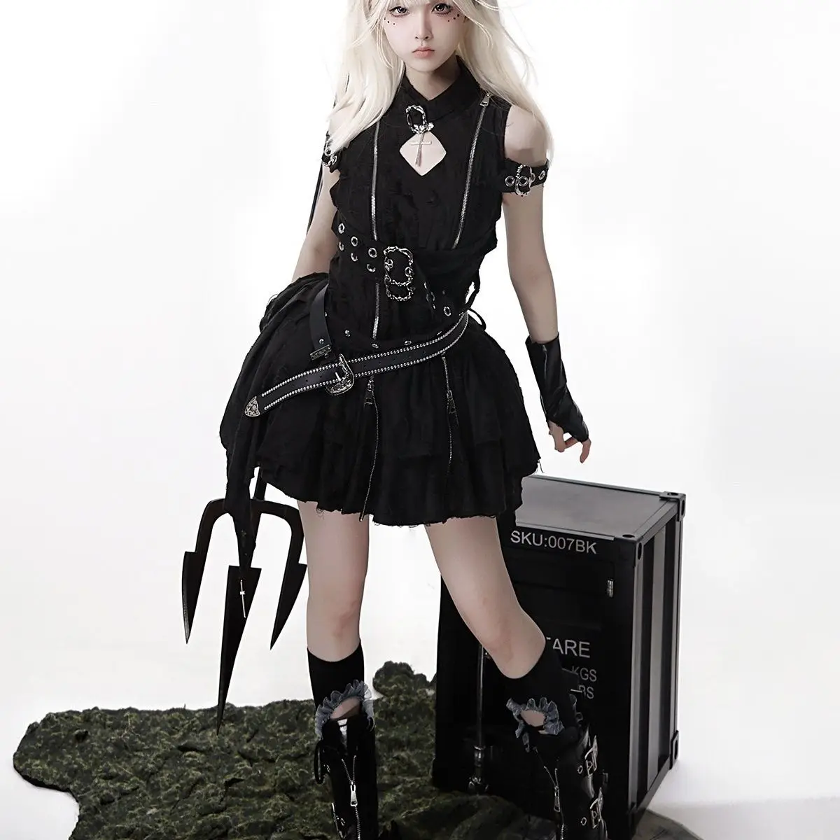 Фото Coalfell Original Hunter Лолита Платье Летнее Платье Лолиты Темный Готический Ретро Панк Cos Костюм Женский №5