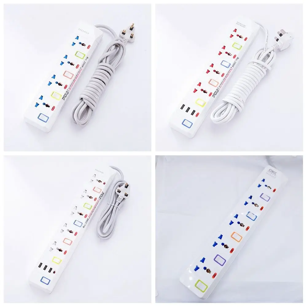 Пластиковая универсальная розетка белая портативная удлинитель питания зарядка