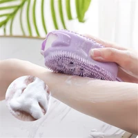 silicone body scrubber shower exfoliating scrub sponge bubble bath brush massager skin cleaner cleaning pad bathroom accessories